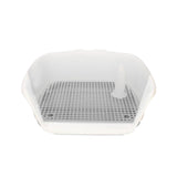 Maxbell Indoor Dog Potty Tray No Litter Pad Holder for Small and Medium Dogs white gray
