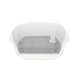 Maxbell Indoor Dog Potty Tray No Litter Pad Holder for Small and Medium Dogs white gray