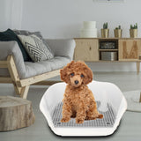 Maxbell Indoor Dog Potty Tray No Litter Pad Holder for Small and Medium Dogs white gray