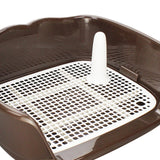 Maxbell Indoor Dog Potty Tray No Litter Pad Holder for Small and Medium Dogs brown