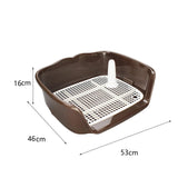 Maxbell Indoor Dog Potty Tray No Litter Pad Holder for Small and Medium Dogs brown