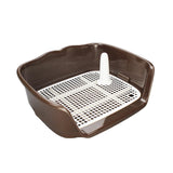 Maxbell Indoor Dog Potty Tray No Litter Pad Holder for Small and Medium Dogs brown