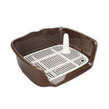 Maxbell Indoor Dog Potty Tray No Litter Pad Holder for Small and Medium Dogs brown