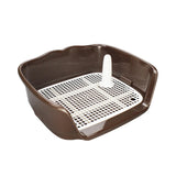 Maxbell Indoor Dog Potty Tray No Litter Pad Holder for Small and Medium Dogs brown