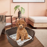 Maxbell Indoor Dog Potty Tray No Litter Pad Holder for Small and Medium Dogs brown