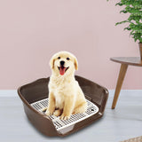 Maxbell Indoor Dog Potty Tray No Litter Pad Holder for Small and Medium Dogs brown
