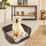 Maxbell Indoor Dog Potty Tray No Litter Pad Holder for Small and Medium Dogs brown