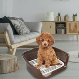 Maxbell Indoor Dog Potty Tray No Litter Pad Holder for Small and Medium Dogs brown