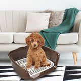 Maxbell Indoor Dog Potty Tray No Litter Pad Holder for Small and Medium Dogs brown