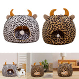 Maxbell Pet Cat Bed Dog House Washable Winter Puppy Kennel Nest for Indoor White Black