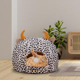 Maxbell Pet Cat Bed Dog House Washable Winter Puppy Kennel Nest for Indoor White Black