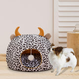 Maxbell Pet Cat Bed Dog House Washable Winter Puppy Kennel Nest for Indoor White Black