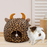 Maxbell Pet Cat Bed Dog House Washable Winter Puppy Kennel Nest for Indoor Yellow Black