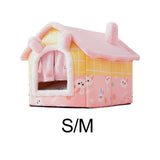 Maxbell Portable Cat House Bed Floor for Indoor Cats Washable Puppy Nest Cushion S