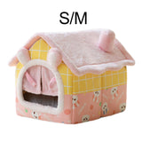 Maxbell Portable Cat House Bed Floor for Indoor Cats Washable Puppy Nest Cushion S