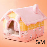 Maxbell Portable Cat House Bed Floor for Indoor Cats Washable Puppy Nest Cushion S