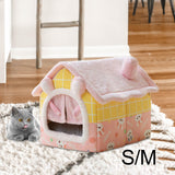Maxbell Portable Cat House Bed Floor for Indoor Cats Washable Puppy Nest Cushion S