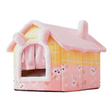 Maxbell Portable Cat House Bed Floor for Indoor Cats Washable Puppy Nest Cushion S