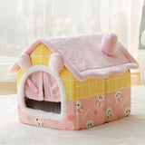 Maxbell Portable Cat House Bed Floor for Indoor Cats Washable Puppy Nest Cushion S
