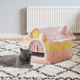 Maxbell Portable Cat House Bed Floor for Indoor Cats Washable Puppy Nest Cushion S