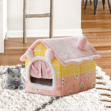 Maxbell Portable Cat House Bed Floor for Indoor Cats Washable Puppy Nest Cushion S