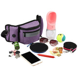 Maxbell Pet Pocket Waist Clip Bag Multi Purpose Washable for Walking Jogging Hiking Purple