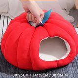 Maxbell Cat Bed Enclosed Pumpkin Shape Small Dog Tent Bed Hideaway S