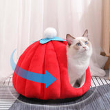 Maxbell Cat Bed Enclosed Pumpkin Shape Small Dog Tent Bed Hideaway S