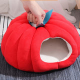 Maxbell Cat Bed Enclosed Pumpkin Shape Small Dog Tent Bed Hideaway S