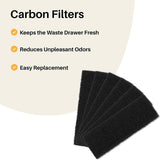 Maxbell 3Pcs Replacement Filter Cleaner Litter Box Carbon Filters for Aquarium