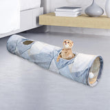 Maxbell Cat Tunnel Collapsible Glowing with Ball for Kitties Bunnies Training Irregular Lines