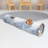 Maxbell Cat Tunnel Collapsible Glowing with Ball for Kitties Bunnies Training Irregular Lines
