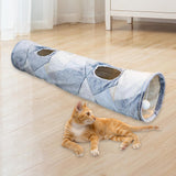 Maxbell Cat Tunnel Collapsible Glowing with Ball for Kitties Bunnies Training Irregular Lines