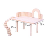 Maxbell Wood Hamster Stand Platform Activity Corner for Small Pets Chinchilla Gerbil