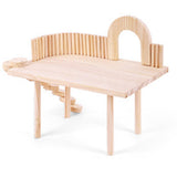 Maxbell Wood Hamster Stand Platform Activity Corner for Small Pets Chinchilla Gerbil