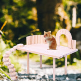 Maxbell Wood Hamster Stand Platform Activity Corner for Small Pets Chinchilla Gerbil