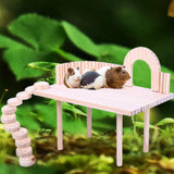 Maxbell Wood Hamster Stand Platform Activity Corner for Small Pets Chinchilla Gerbil