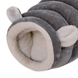 Maxbell Indoor Dog House Semienclosed Cushion Winter Warm Sleep Kennel Cats Bed Nest Gray S
