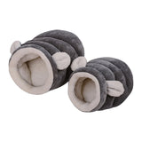 Maxbell Indoor Dog House Semienclosed Cushion Winter Warm Sleep Kennel Cats Bed Nest Gray S
