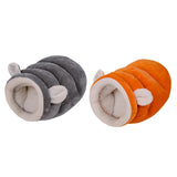 Maxbell Indoor Dog House Semienclosed Cushion Winter Warm Sleep Kennel Cats Bed Nest Gray S