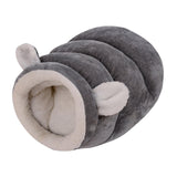 Maxbell Indoor Dog House Semienclosed Cushion Winter Warm Sleep Kennel Cats Bed Nest Gray S