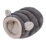 Maxbell Indoor Dog House Semienclosed Cushion Winter Warm Sleep Kennel Cats Bed Nest Gray S