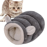 Maxbell Indoor Dog House Semienclosed Cushion Winter Warm Sleep Kennel Cats Bed Nest Gray S