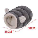 Maxbell Indoor Dog House Semienclosed Cushion Winter Warm Sleep Kennel Cats Bed Nest Gray L