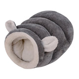 Maxbell Indoor Dog House Semienclosed Cushion Winter Warm Sleep Kennel Cats Bed Nest Gray L