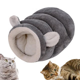 Maxbell Indoor Dog House Semienclosed Cushion Winter Warm Sleep Kennel Cats Bed Nest Gray L