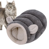 Maxbell Indoor Dog House Semienclosed Cushion Winter Warm Sleep Kennel Cats Bed Nest Gray L