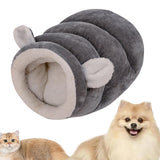 Maxbell Indoor Dog House Semienclosed Cushion Winter Warm Sleep Kennel Cats Bed Nest Gray L