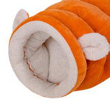 Maxbell Indoor Dog House Semienclosed Cushion Winter Warm Sleep Kennel Cats Bed Nest Orange S