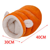 Maxbell Indoor Dog House Semienclosed Cushion Winter Warm Sleep Kennel Cats Bed Nest Orange S